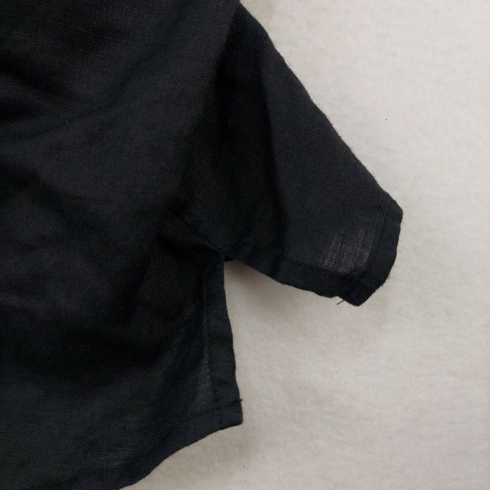 Allison Taylor Womens size Small Black Top Linen 3/4 Sleeve 100% linen EUC - Picture 8 of 8